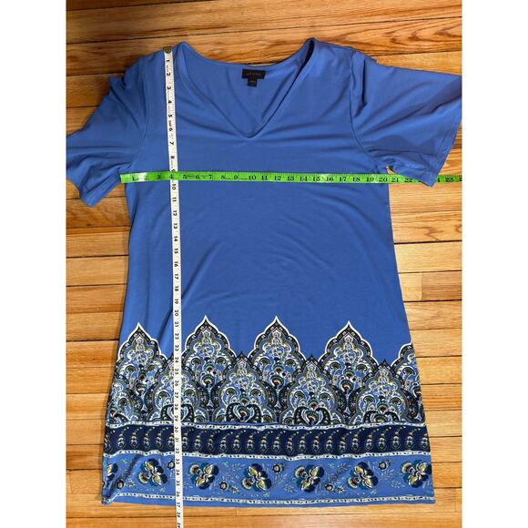 J. Jill | Wearever Collection Blue Paisley Borderd Shirt Dress | Size L - Picture 11 of 11